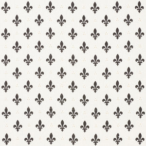 Fleur De Lis Charcoal 176962 by Schumacher Designer Fabric