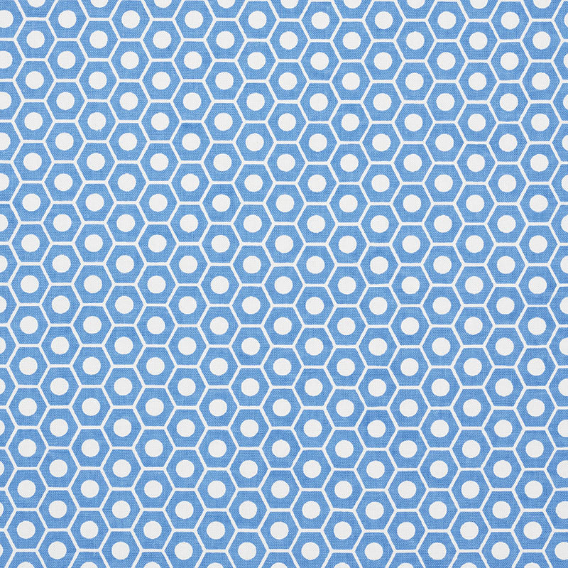 Queen B French Blue 177076 by Schumacher Designer Fabric PRINTS BY STUDIO BON See Sample TURKEY HEAVY </p><p>Repeat: Horizontal: 1 1/4" (3CM) and Vertical: 3/4" (2CM) 54" (137CM) - Swanky Fabrics -