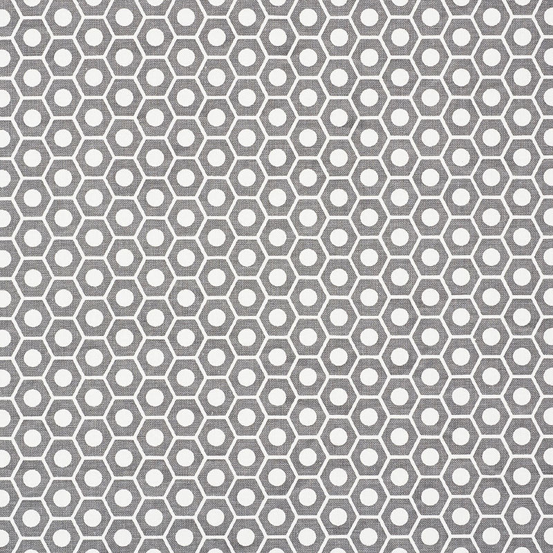 Queen B Grey 177077 by Schumacher Designer Fabric PRINTS BY STUDIO BON COTTON DUCK 100% TURKEY </p><p>Repeat: Horizontal: 1 1/4" (3CM) and Vertical: 3/4" (2CM) 54 - Swanky Fabrics -