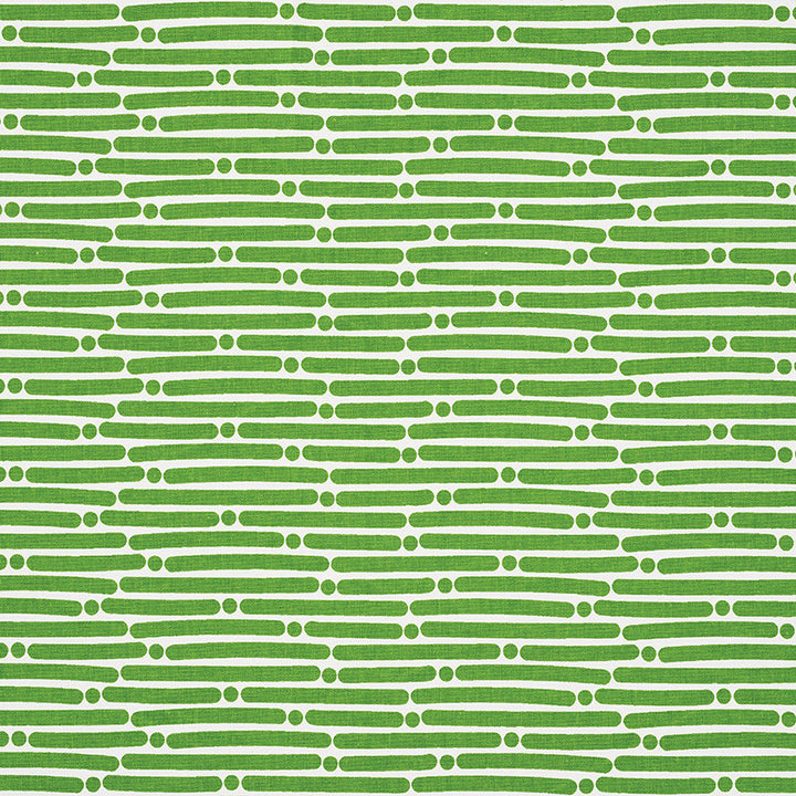 Dot Dash Green 177102 by Schumacher Designer Fabric Prints-By-Studio-Bon 100% Cotton - Horizontal: 9 and Vertical: 1.5 53.75 - Swanky Fabrics -