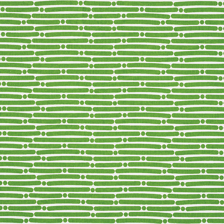 Dot Dash Green 177102 by Schumacher Designer Fabric PRINTS BY STUDIO BON See Sample TURKEY HEAVY </p><p>Repeat: Horizontal: 9" (23CM) and Vertical: 1 1/2" (4CM) 53 3/4" (137CM) - Swanky Fabrics -