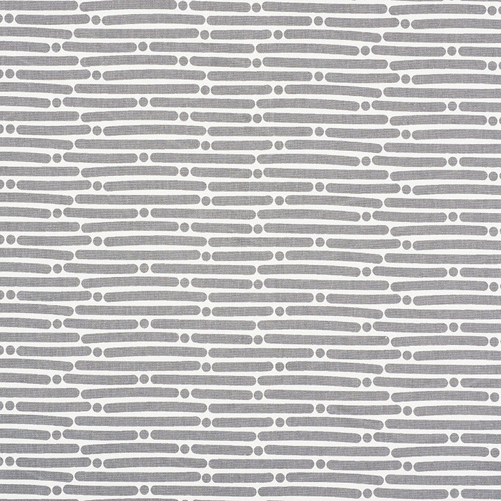 Dot Dash Grey 177104 by Schumacher Designer Fabric Prints-By-Studio-Bon 100% Cotton - Horizontal: 9 and Vertical: 1.5 53.75 - Swanky Fabrics -
