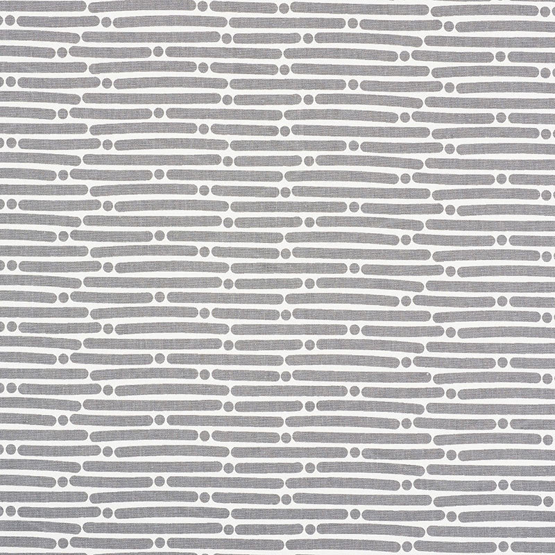 Dot Dash Grey 177104 by Schumacher Designer Fabric PRINTS BY STUDIO BON COTTON DUCK 100% TURKEY </p><p>Repeat: Horizontal: 9" (23CM) and Vertical: 1 1/2" (4CM) 53.75 - Swanky Fabrics -
