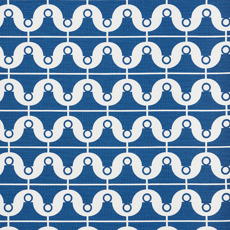 London Bridge Blue 177130 by Schumacher Designer Fabric Prints-By-Studio-Bon 55% Linen, 45% Cotton - Horizontal: 3.5 and Vertical: 6.5 54 - Swanky Fabrics -