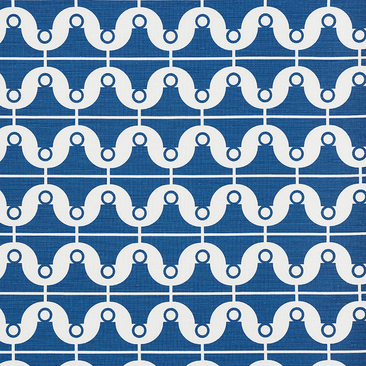 London Bridge Blue 177130 by Schumacher Designer Fabric Prints-By-Studio-Bon 55% Linen, 45% Cotton - Horizontal: 3.5 and Vertical: 6.5 54 - Swanky Fabrics -
