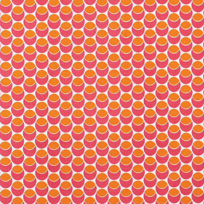 Buds Pink & Orange 177153 by Schumacher Designer Fabric Prints-By-Studio-Bon 100% Cotton - Horizontal: 2.5 and Vertical: 1.5 54 - Swanky Fabrics -