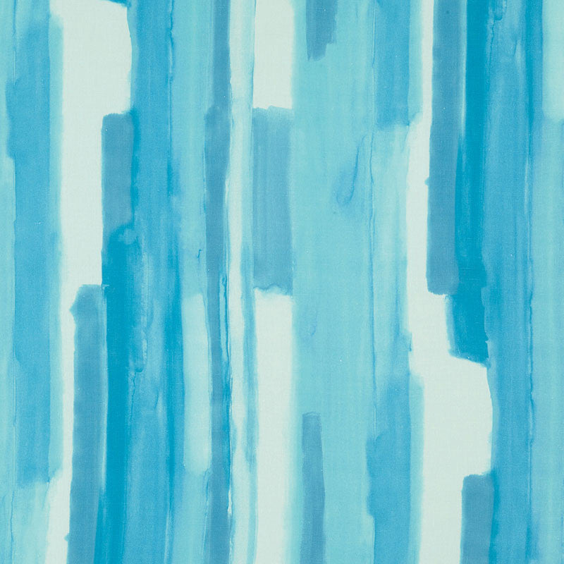 Watercolor Aqua 177170 by Schumacher Designer Fabric Miles-Redd 55% Linen, 45% Cotton Wyzenbeek 20,000 Horizontal: 55.125 and Vertical: 27.5 55.125 - Swanky Fabrics -