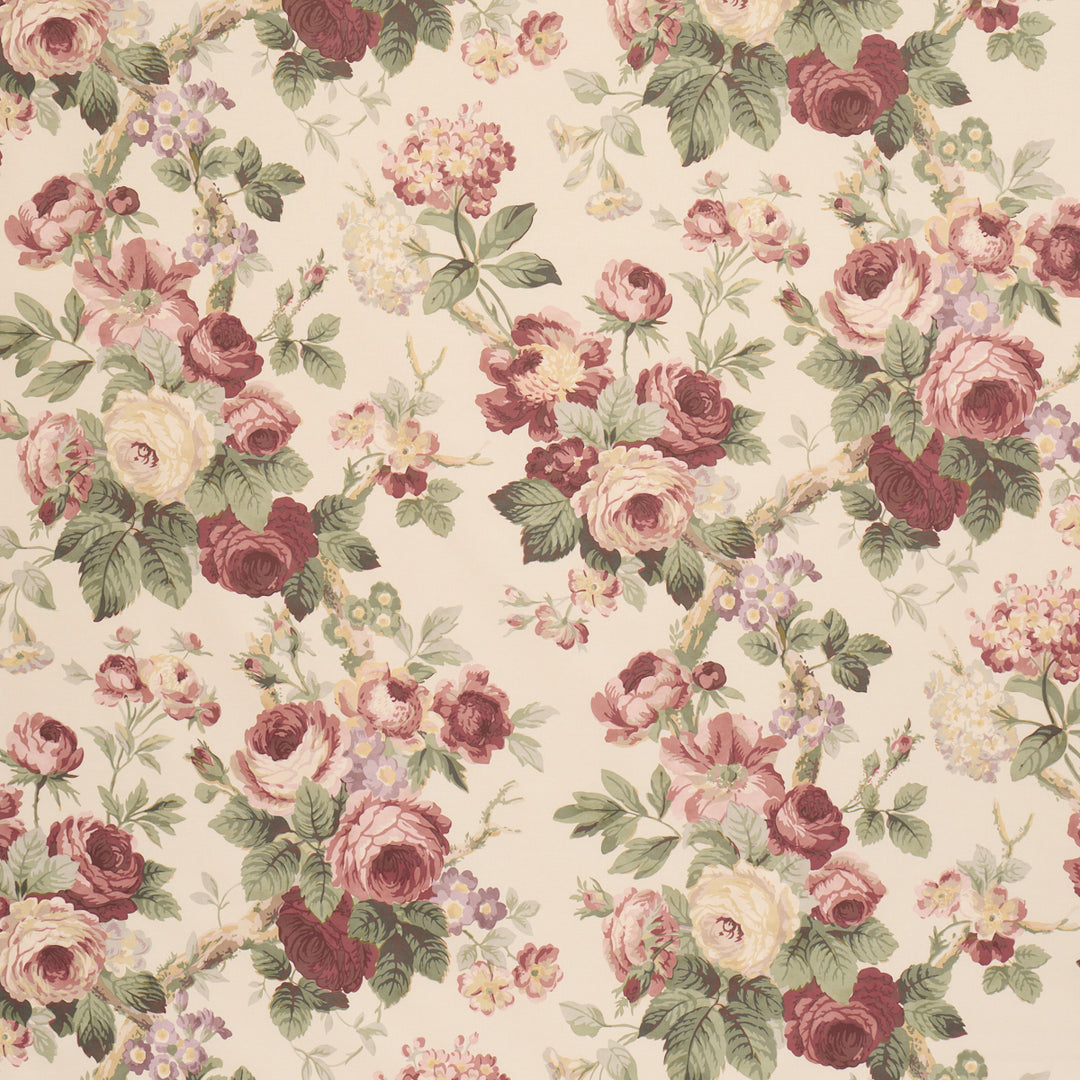Nancy Floral Bordeaux 177205 by Schumacher Designer Fabric