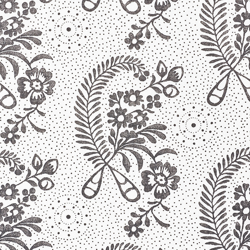 Millicent Blackwork 177211 by Schumacher Designer Fabric Vogue-Living 100% Linen Martindale 20,000 Horizontal: 13.25 and Vertical: 10.125 54 - Swanky Fabrics -