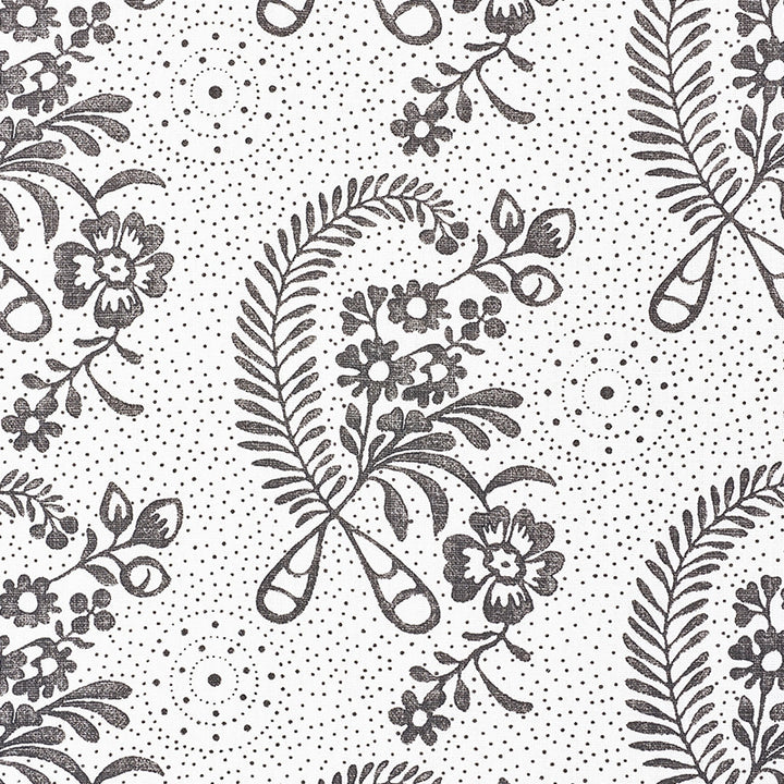 Millicent Blackwork 177211 by Schumacher Designer Fabric Vogue-Living 100% Linen Martindale 20,000 Horizontal: 13.25 and Vertical: 10.125 54 - Swanky Fabrics -