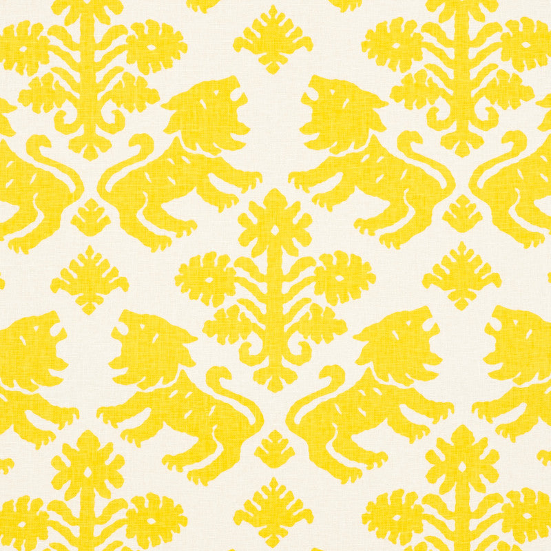 Regalia Yellow 177301 by Schumacher Designer Fabric Schumacher-Classics 55% Linen, 45% Cotton Wyzenbeek 15,000 Horizontal: 18 and Vertical: 22.25 53.5 - Swanky Fabrics -