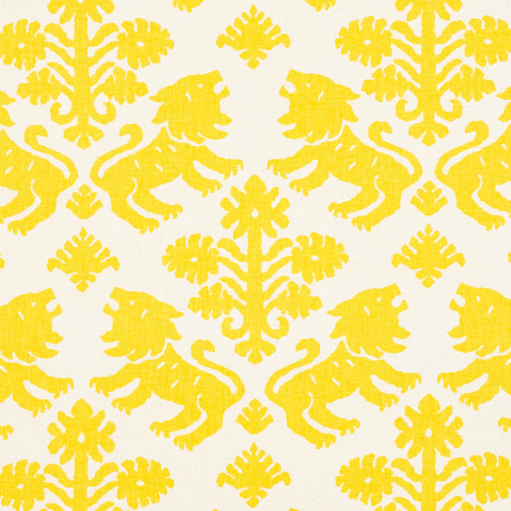 Regalia Yellow 177301 by Schumacher Designer Fabric Schumacher-Classics 55% Linen, 45% Cotton Wyzenbeek 15,000 Horizontal: 18 and Vertical: 22.25 53.5 - Swanky Fabrics -