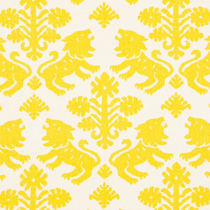 Regalia Yellow 177301 by Schumacher Designer Fabric STEP LIVELY LINEN 55% COTTON 45% UNITED STATES OF AMERICA WYZENBEEK 15,000 </p><p>Repeat: Horizontal: 18" (46CM) and Vertical: 22 1/4" (57CM) 53.5 - Swanky Fabrics -