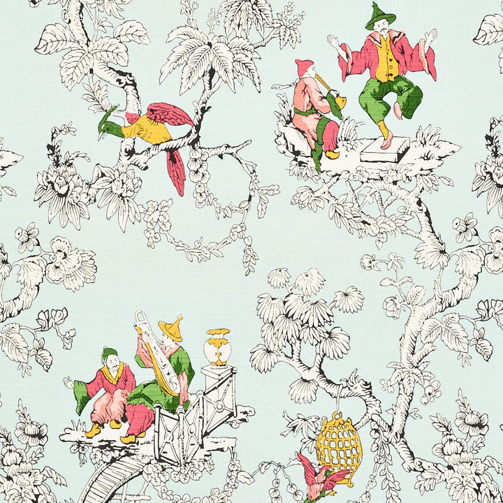 Chinoiserie Moderne Aqua 177420 by Schumacher Fabric Schumacher Fabric Chinoiserie Moderne Aqua 177420Fabric LINEN 55% BELGIUM </p><p>Repeat: H: HORZ. 27" (69CM) , V: VERT. 35 3/4" (91CM) 54 - Fabric Carolina -