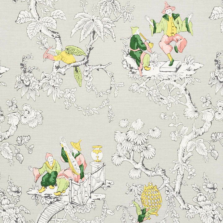 Chinoiserie Moderne Soft Grey 177421 by Schumacher Designer Fabric Schumacher-Classics 55% Linen, 45% Cotton Wyzenbeek 15,000 Horizontal: 27 and Vertical: 35.75 54 - Swanky Fabrics -