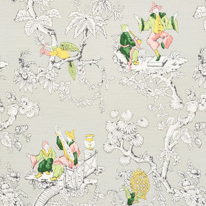 Chinoiserie Moderne Soft Grey 177421 by Schumacher Designer Fabric