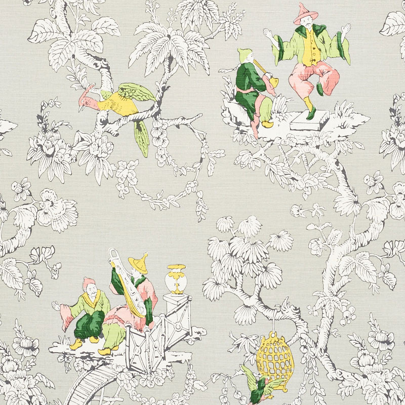 Chinoiserie Moderne Soft Grey 177421 by Schumacher Designer Fabric SCHUMACHER CLASSICS LINEN 55% COTTON 45% BELGIUM WYZENBEEK 15,000 </p><p>Repeat: Horizontal: 27" (69CM) and Vertical: 35 3/4" (91CM) 54 - Swanky Fabrics -