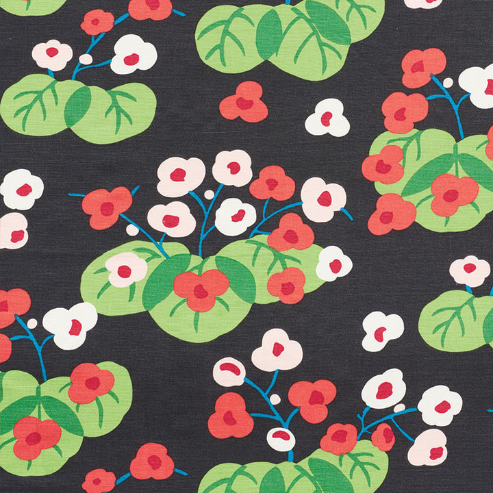 Saku Soft Black 177482 by Schumacher Designer Fabric PRINT HAPPY LINEN 60% COTTON 30% UNITED KINGDOM MARTINDALE 20,000 </p><p>Repeat: Horizontal: 23 1/2" (60CM) and Vertical: 27" (69CM) 55.25 - Swanky Fabrics -