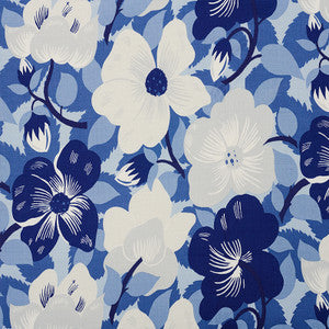 Magnolias Blues 177562 by Schumacher Designer Fabric