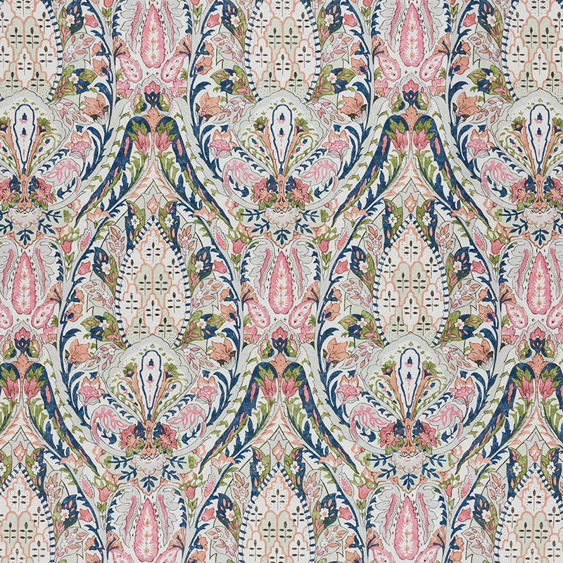 Layla Paisley Multi 177670 by Schumacher Fabric Schumacher Fabric Layla Paisley Multi 177670Fabric LINEN 90% UNITED KINGDOM </p><p>Repeat: H: HORZ. 17 3/4" (45CM) , V: VERT. 34 1/2" (88CM) 53.5 - Fabric Carolina -