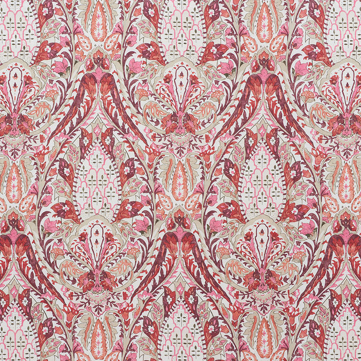 Layla Paisley Plum & Pink 177672 by Schumacher Designer Fabric OTTOMAN CHIC See Sample UNITED KINGDOM - </p><p>Repeat: Horizontal: 17 3/4" (45CM) and Vertical: 34 1/2" (88CM) 53 1/2" (136CM) - Swanky Fabrics -