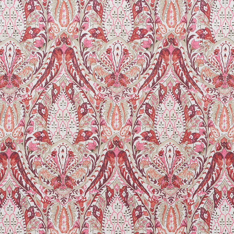 Layla Paisley Plum & Pink 177672 by Schumacher Fabric Schumacher Fabric Layla Paisley Plum & Pink 177672Fabric LINEN 90% UNITED KINGDOM </p><p>Repeat: H: HORZ. 17 3/4" (45CM) , V: VERT. 34 1/2" (88CM) 53.5 - Fabric Carolina -