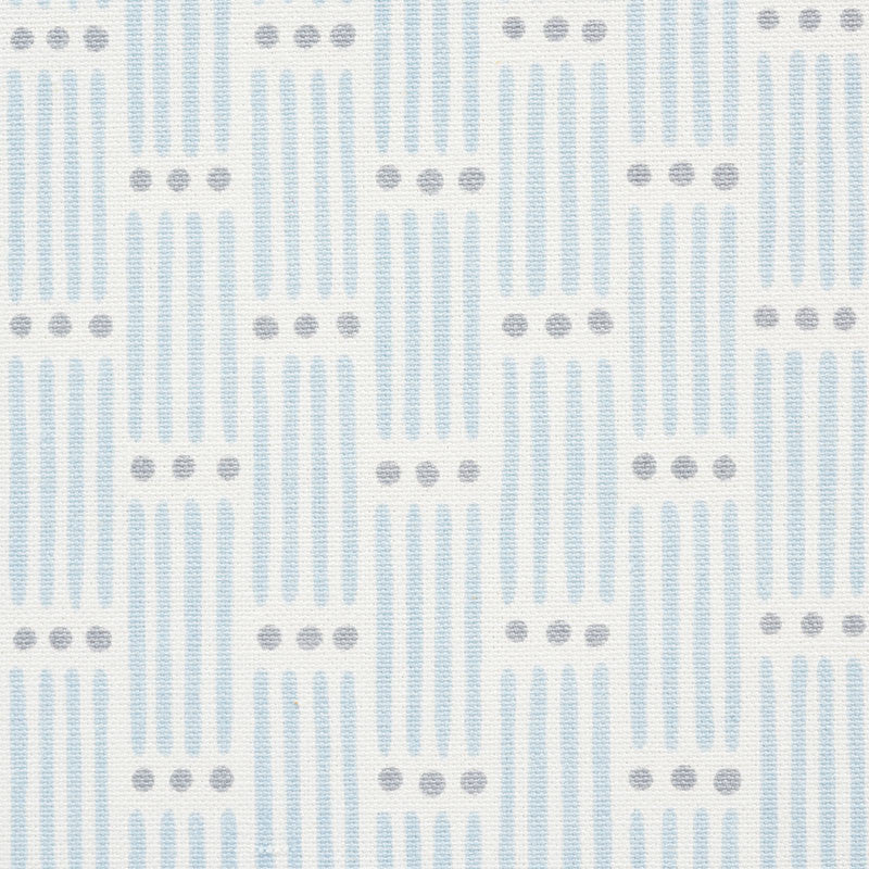 Dotted Stripe Sky 177711 by Schumacher Designer Fabric ESSENTIALS: SMALL-SCALE PRINTS See Sample TURKEY HEAVY DUTY </p><p>Repeat: Horizontal: 1" (3CM) and Vertical: 1 1/2" (4CM) 54" (137CM) - Swanky Fabrics -
