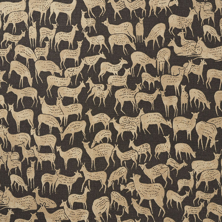 Fauna Carbon 177720 by Schumacher Designer Fabric Essentials-Smallscale-Prints 53% Linen, 35% Cotton, 12% Nylon Martindale 20,000 Horizontal: 9 and Vertical: 13 55.25 - Swanky Fabrics -