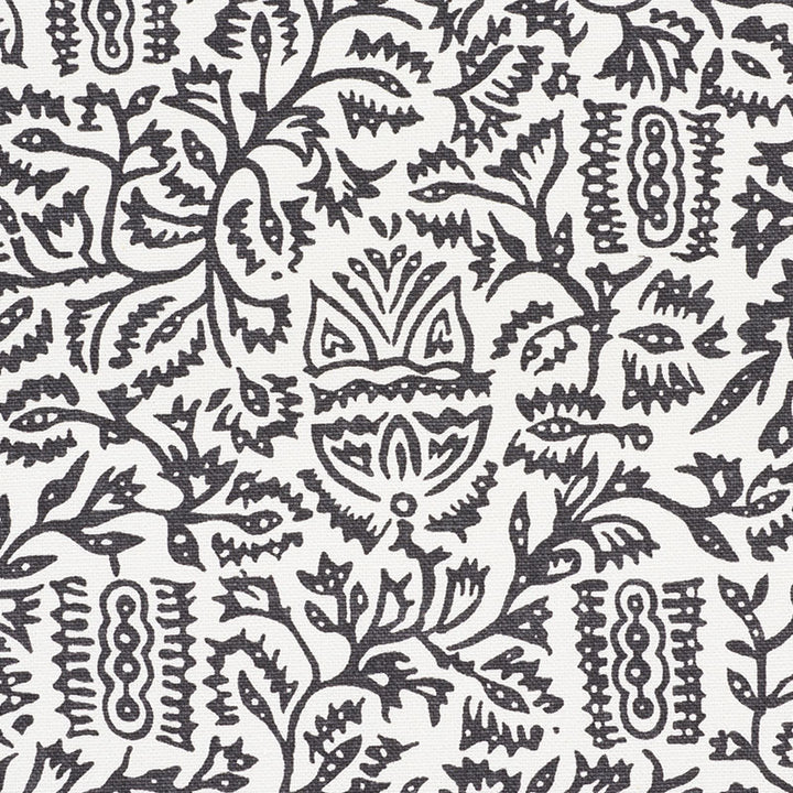 Morris Carbon 177772 by Schumacher Designer Fabric ESSENTIALS: SMALL-SCALE PRINTS COTTON 100% TURKEY WYZENBEEK 15,000 </p><p>Repeat: Horizontal: 9" (23CM) and Vertical: 8 1/2" (22CM) 54.5 - Swanky Fabrics -
