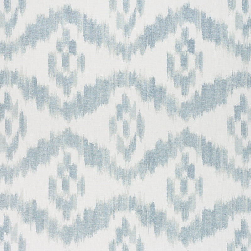 Madaket Ikat Sky 177821 by Schumacher Designer Fabric Chambray 60% Cotton, 40% Linen - Horizontal: 17.25 and Vertical: 18 52.75 - Swanky Fabrics -