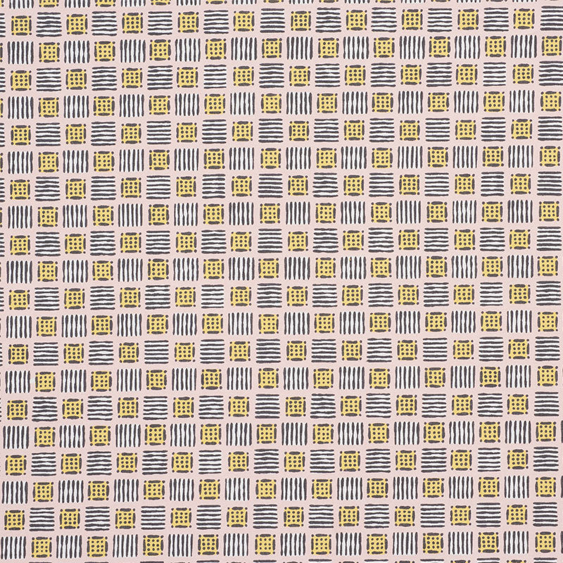 Mottley Grid Pink Lemonade 177861 by Schumacher Designer Fabric Celerie-Kemble 100% Cotton Wyzenbeek 15,000 Horizontal: 9 and Vertical: 12.5 54.75 - Swanky Fabrics -