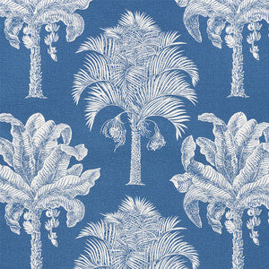 Grand Palms Blue 178002 by Schumacher Designer Fabric