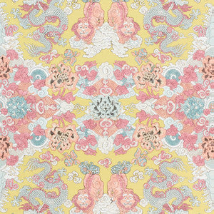 Magic Mountain Dragon Yellow 178052 by Schumacher Designer Fabric