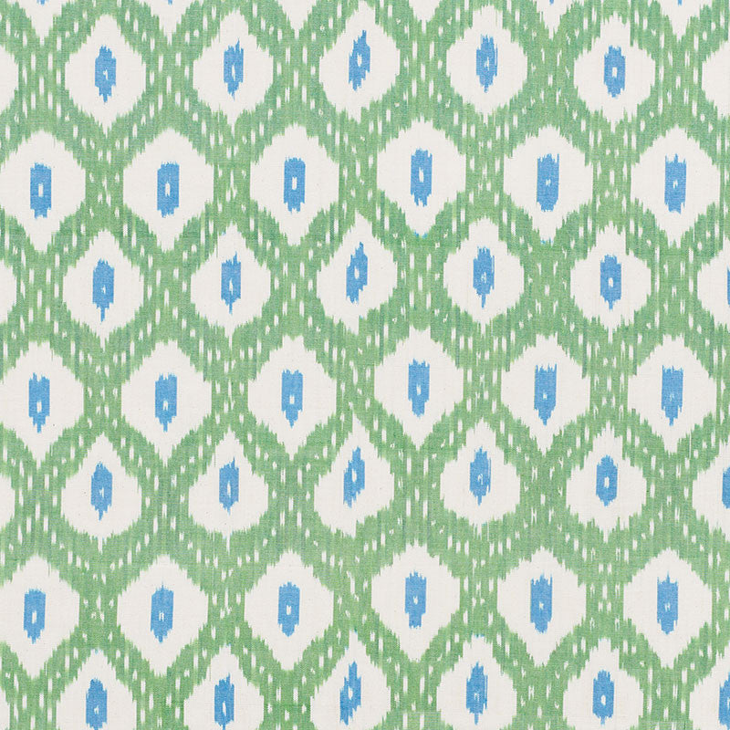 Indio Ikat Green 178070 by Schumacher Designer Fabric Free-Spirit 100% Cotton - Horizontal: 4.25 and Vertical: 7.25 59 - Swanky Fabrics -