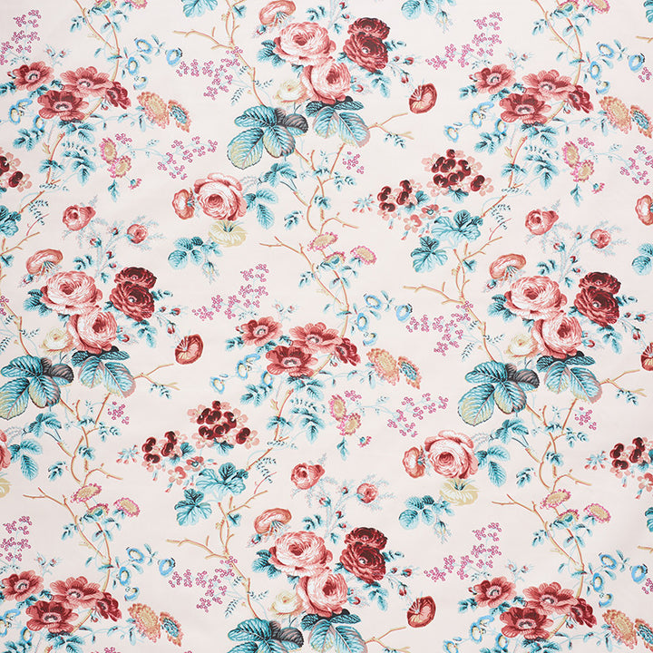 Salisbury Chintz Rose 178152 by Schumacher Designer Fabric SCHUMACHER CLASSICS See Sample UNITED STATES OF AMERICA MEDIUM DURIBILTY </p><p>Repeat: Horizontal: 18" (46CM) and Vertical: 39 1/4" (100CM) 54" (137CM) - Swanky Fabrics -