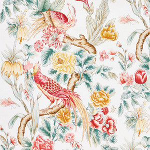 Majestic Garden Rose & Celadon 178161 by Schumacher Designer Fabric