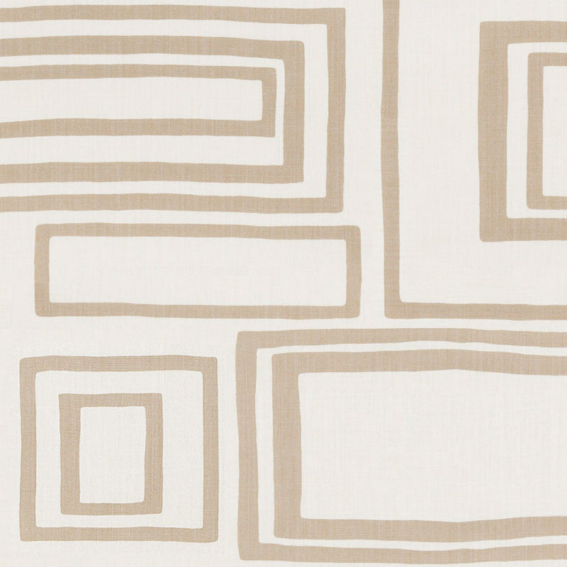 Large Open Boxes Natural 178221 by Schumacher Designer Fabric Vera-Neumann 100% Linen - Horizontal: 54.5 and Vertical: 43.5 54.5 - Swanky Fabrics -