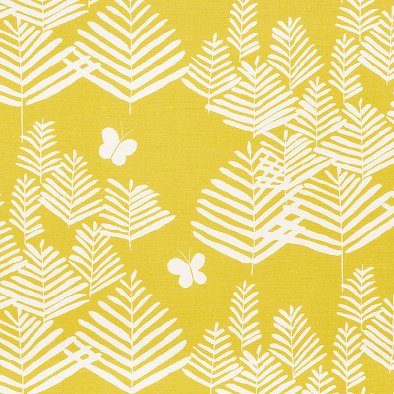 Fern Silhouette Yellow 178231 by Schumacher Designer Fabric VERA NEUMANN COTTON 51% LINEN 49% UNITED KINGDOM </p><p>Repeat: Horizontal: 27 1/2" (70CM) and Vertical: 24 5/8" (63CM) 55 - Swanky Fabrics -