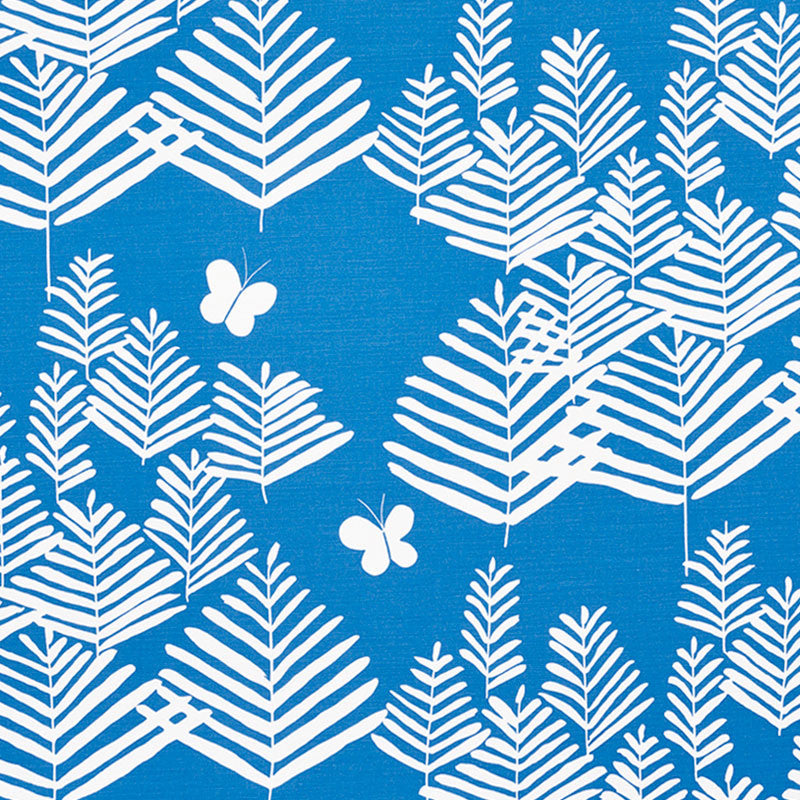 Fern Silhouette Blue 178232 by Schumacher Designer Fabric VERA NEUMANN See Sample UNITED KINGDOM - </p><p>Repeat: Horizontal: 27 1/2" (70CM) and Vertical: 24 5/8" (63CM) 55" (140CM) - Swanky Fabrics -