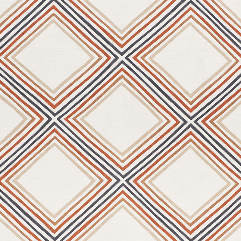 Square Dance Brown 178272 by Schumacher Designer Fabric Vera-Neumann 65% Linen, 26% Cotton, 9% Nylon - Horizontal: 13.5 and Vertical: 12 54.5 - Swanky Fabrics -