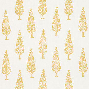 Juniper Block Print Yellow 178512 by Schumacher Designer Fabric