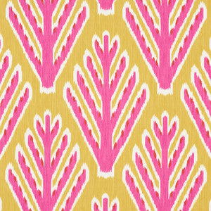Bodhi Tree Yellow & Pink 178560 by Schumacher Designer Fabric