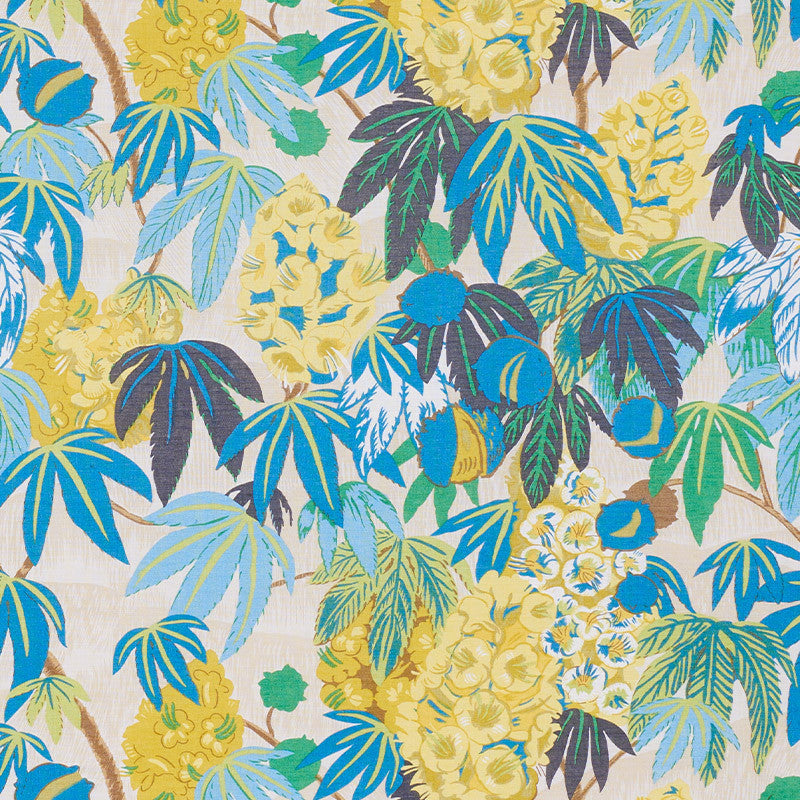 Del Lungo Citron 178641 by Schumacher Designer Fabric TROPICANA See Sample UNITED KINGDOM - </p><p>Repeat: Horizontal: 27 1/2" (70CM) and Vertical: 22 3/4" (58CM) 55" (40CM) - Swanky Fabrics -