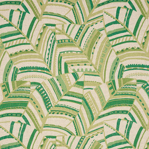 Deco Leaves Palm 178650 by Schumacher Designer Fabric