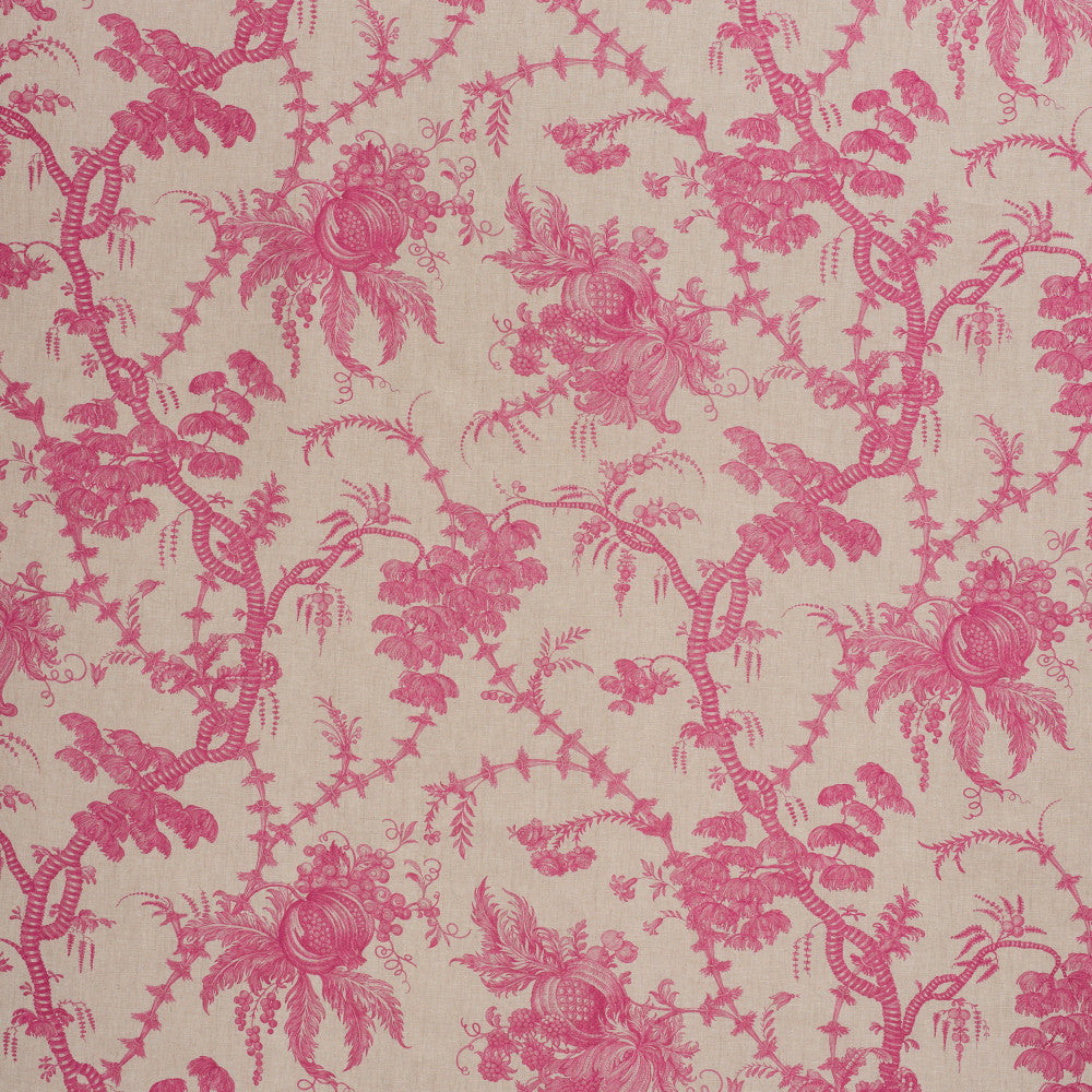 San Cristobal Toile Magenta 178730 by Schumacher Designer Fabric SCHUMACHER CLASSICS LINEN 100% UNITED KINGDOM </p><p>Repeat: Horizontal: 55" (140CM) and Vertical: 29 1/2" (75CM) 55.25 - Swanky Fabrics -