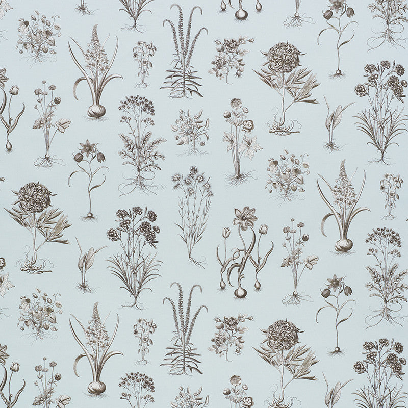 Cabot Botanical Sky 178750 by Schumacher Designer Fabric SCHUMACHER CLASSICS COTTON 100% UNITED KINGDOM </p><p>Repeat: Horizontal: 53 3/4" (137CM) and Vertical: 29 7/8" (56CM) 55.5 - Swanky Fabrics -