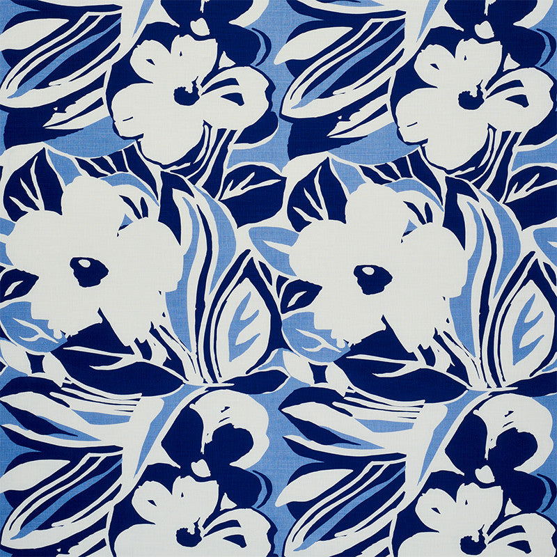 Stevie Blue 178862 by Schumacher Designer Fabric FLOWER POWER LINEN 100% SWITZERLAND </p><p>Repeat: Horizontal: 26 1/4" (67CM) and Vertical: 42" (107CM) 54 - Swanky Fabrics -