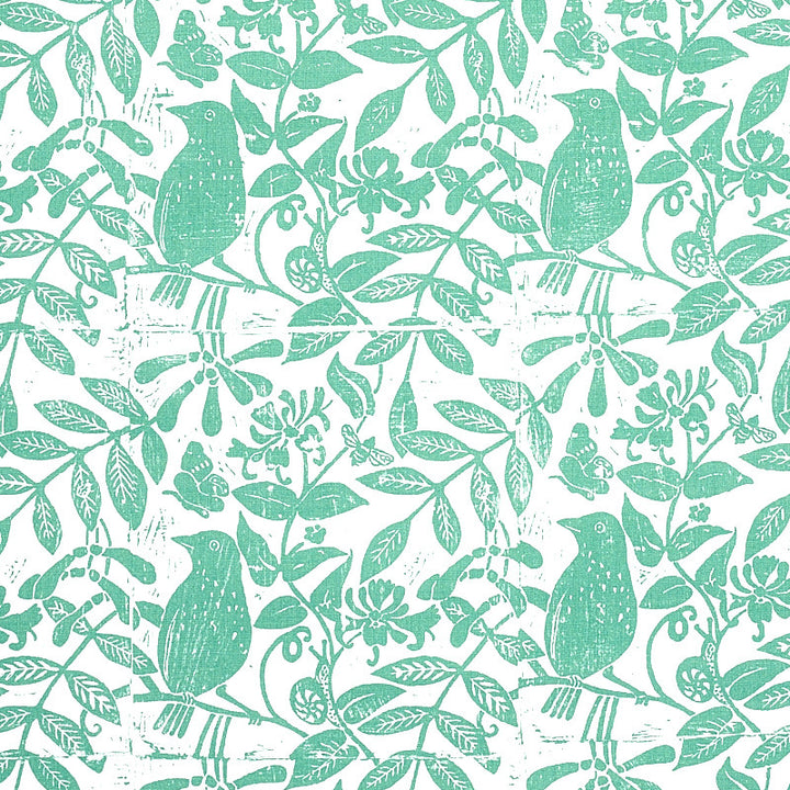 Bird & Bee Sea Glass 179211 by Schumacher Designer Fabric MOLLY MAHON PRINTS LINEN 60% COTTON 30% THAILAND MARTINDALE 20000 </p><p>Repeat: Horizontal: 54" (137CM) and Vertical: 40 1/4" (102CM) 54 - Swanky Fabrics -