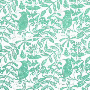 Bird & Bee Sea Glass 179211 by Schumacher Designer Fabric