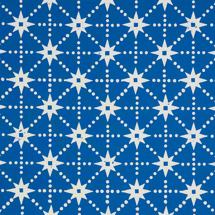 Stars Blue 179260 by Schumacher Designer Fabric MOLLY MAHON HAND BLOCK PRINTS COTTON 100% INDIA </p><p>Repeat: Horizontal: 4 7/8" (12CM) and Vertical: 4 7/8" (12CM) 53 - Swanky Fabrics -
